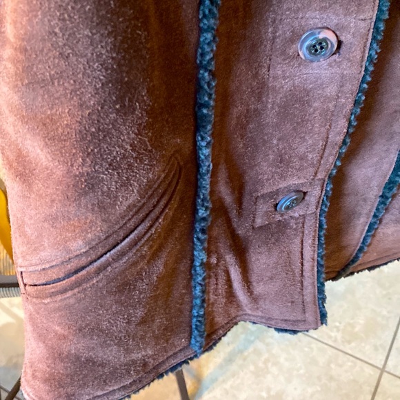 FoxRun Vintage LEATHER Womens Brown Winter Vest Sz M Four Buttons Front Pockets - Picture 5 of 17